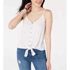 Hippie Rose ~ Waffle Knit Tie Front Tank Top